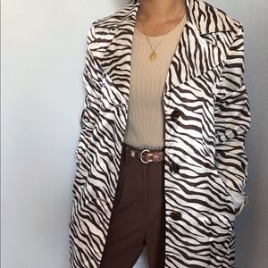 Animal print trench coat